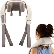 Massaggiatore Cervicale, Massaggiatore Shiatsu per Collo e Spalle Senza Fili con Impasto Profondo 4D dei Tessuti con Riscaldamento, 2 Modalità e 2 Livelli di Intensità (Beige)