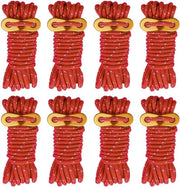 Set di 8 cordicelle leggere, molto resistenti, in acciaio di 5 mm con chiavi di tensione in alluminio regolabili, adatte per tende, imballaggio vele, campeggio e attrezzatura outdoor (rosso, 4 m).