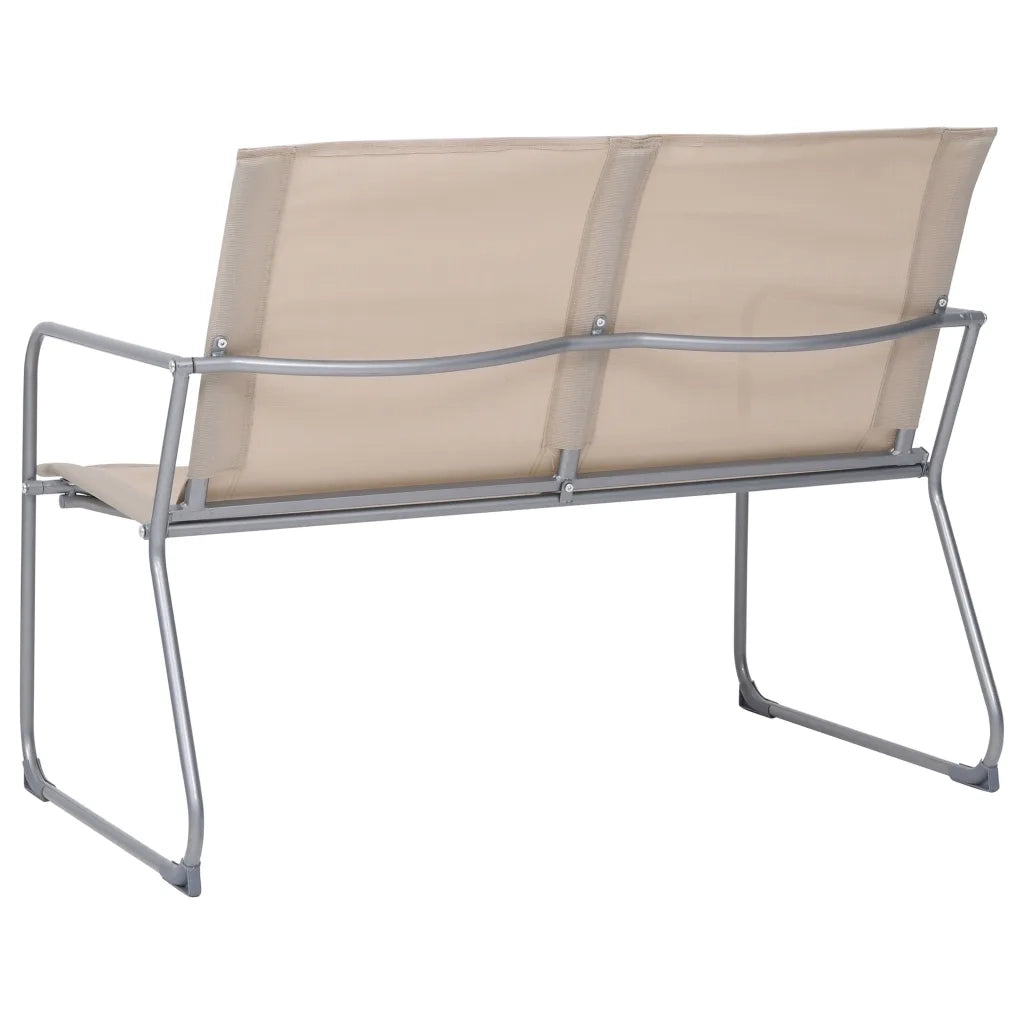 Set Divano da Giardino 4 pz in Tessuto e Acciaio Crema 44353