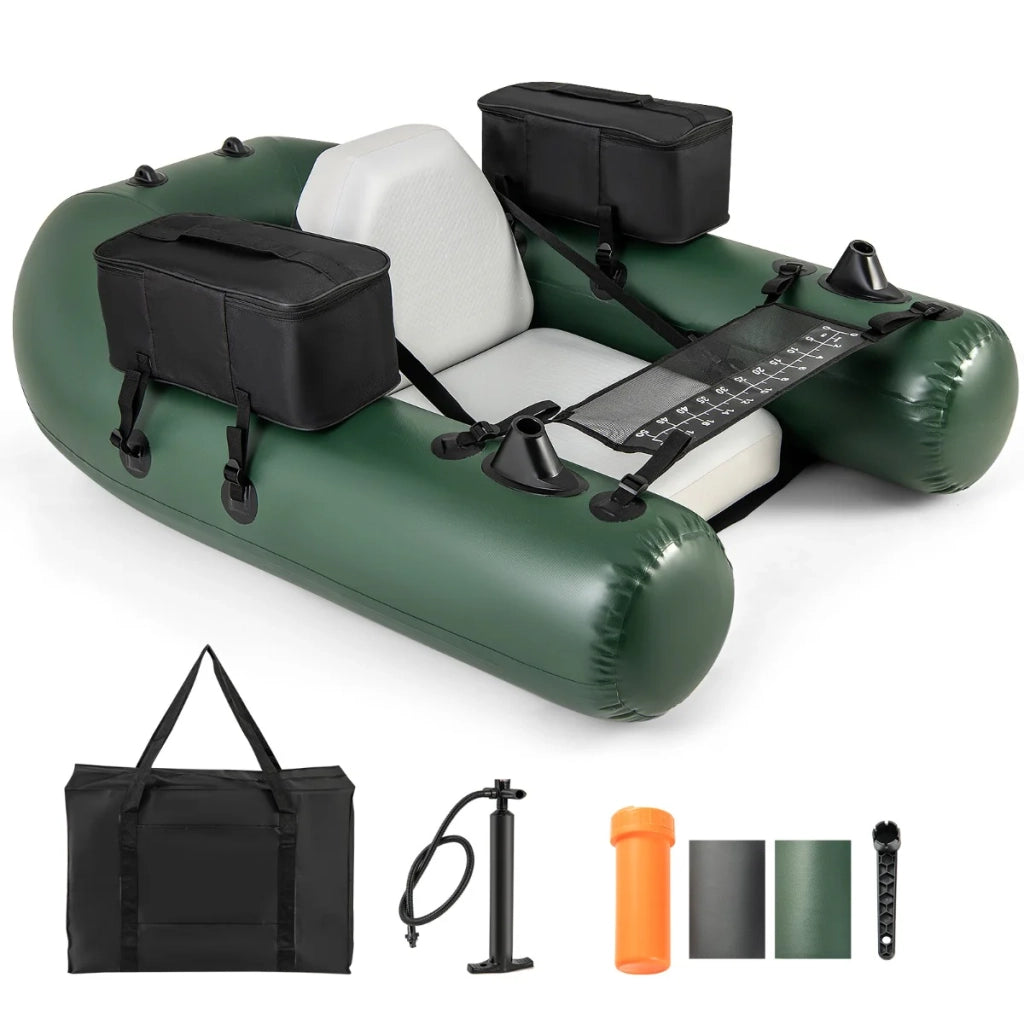 Barca da pesca gonfiabile 157 x 114 x 35 cm con 3 camere d'aria e tasche portaoggetti in PVC mimetico 20_0010649