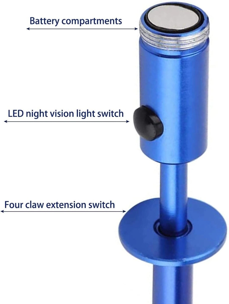 Pinza Asta raccogli tutto flessibile sonda magnetica con ad artiglio e luce 55CM