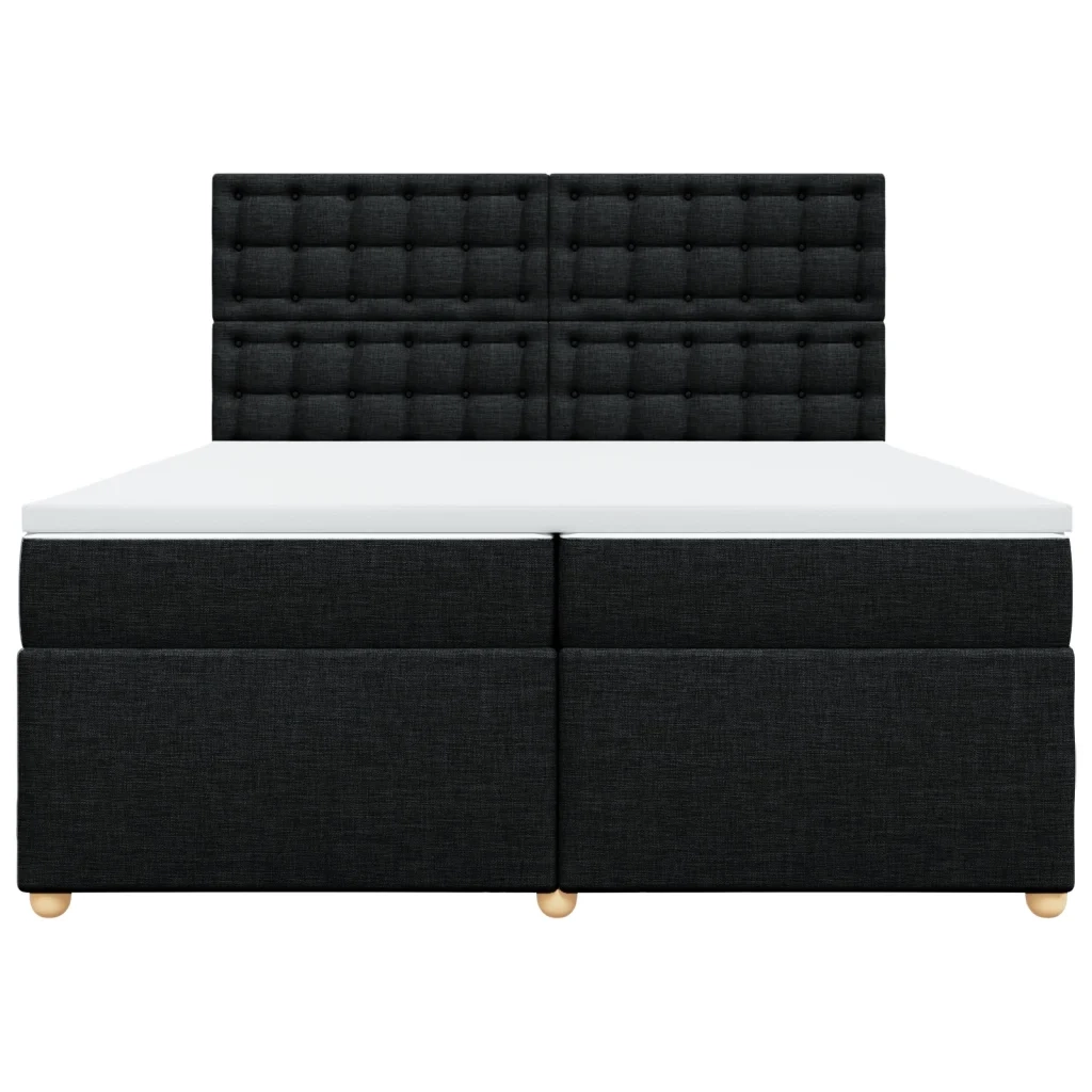 Giroletto a Molle con Materasso Nero 200x200 cm in Tessuto 3291403