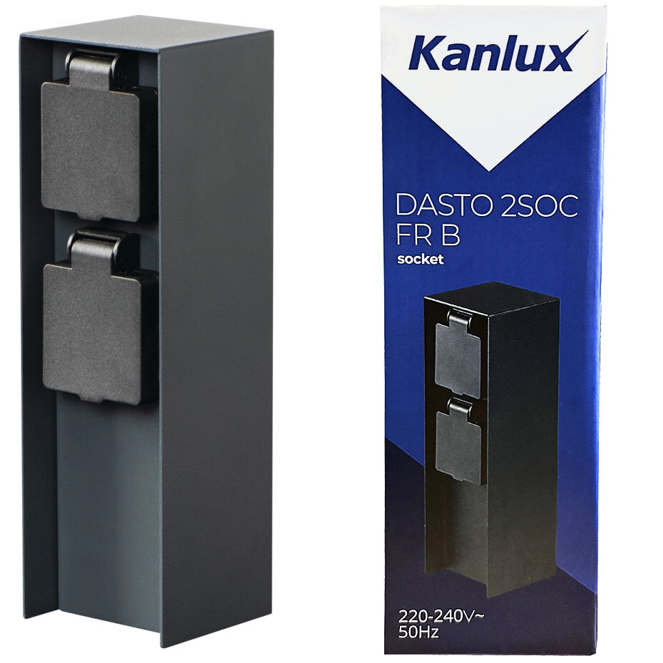 Paletto giardino elettrico 2 prese IP44 inox Kanlux 36585