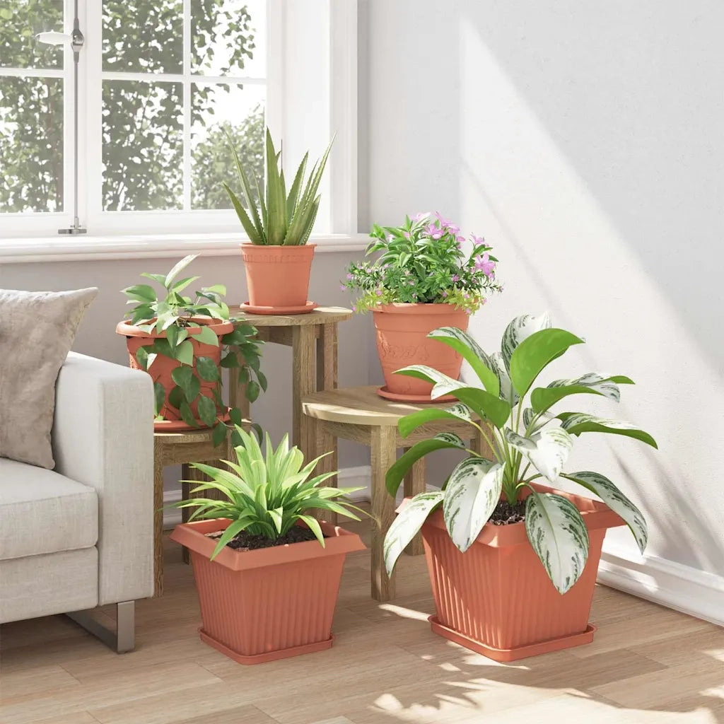 Vasi per Piante 6 pcs Rosso Mattone 28,5 x 28,5 x 22 cm