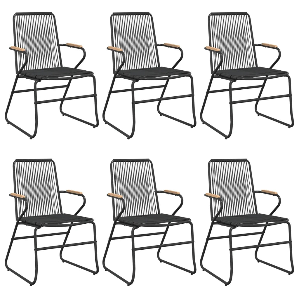 Set da Pranzo da Giardino 7 pz Nero in Rattan PVC 3060277