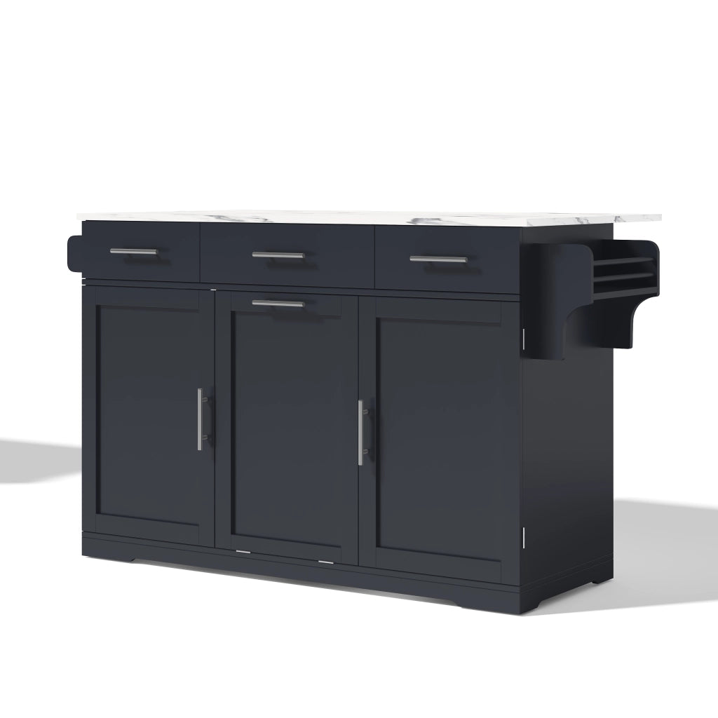 Carrello da cucina con 3 cassetti; 2 vani con anta; porta asciugamani e mobile rifiuti; per cucina