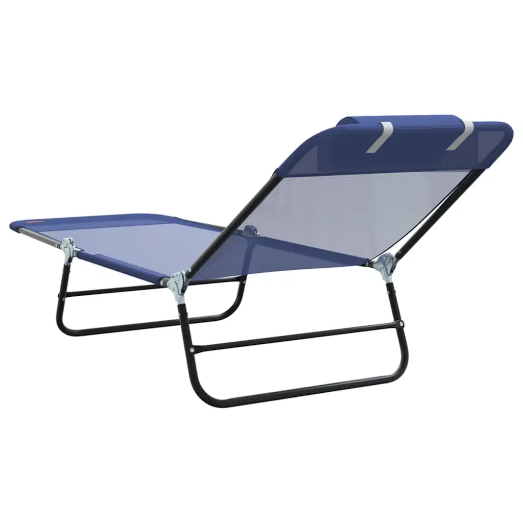 Lettino Prendisole | Sdraio da giardino | Lettino da sole pieghevole Blu navy 182 x 55 x 85,5 cm