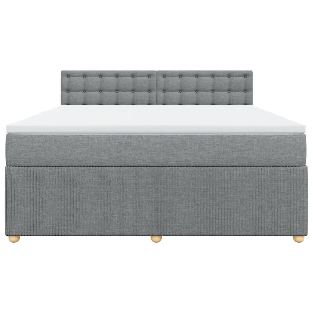 Giroletto a Molle con Materasso Grigio Chiaro180x200 cm Tessuto