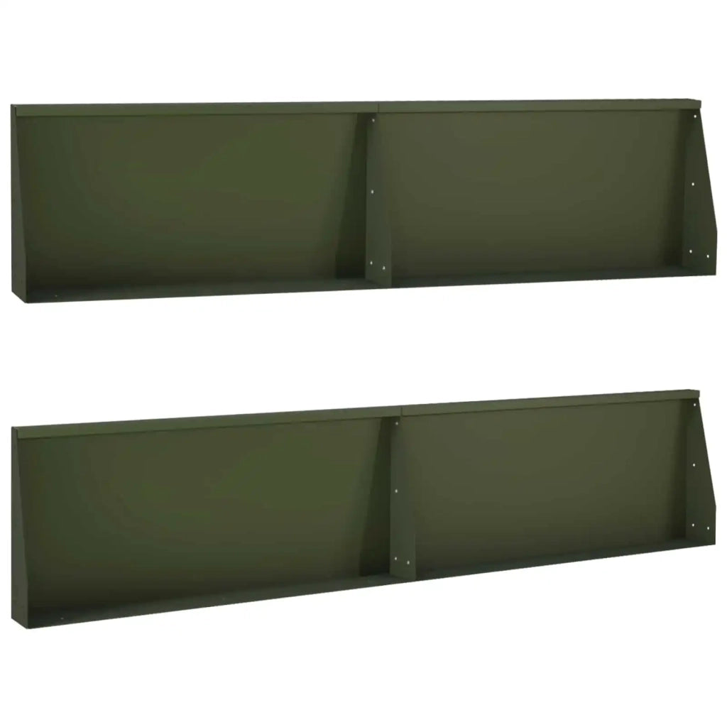 Muro di contenimento 4 pz 100 x 12 x 40 cm Acciaio Verde Oliva 3449040