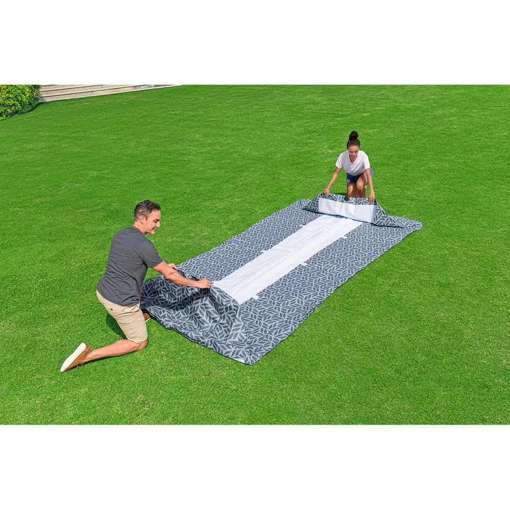 Trade Shop - Piscina Fuori Terra Steel Pro Senza Pompa 366x201x66cm Design A Foglia Rettangolare 561ft -