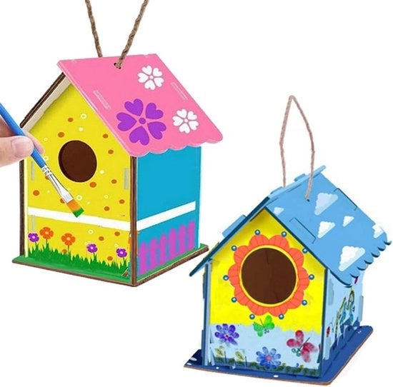 Set di casette per uccelli per bambini - attività di confezione di casette per uccelli in legno - regalo di Pasqua e primavera