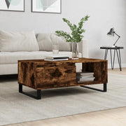Tavolino da Salotto-Tavolino da soggiorno-Tavolo Rovere Fumo 90x50x36,5 cm Legno Multistrato 643091