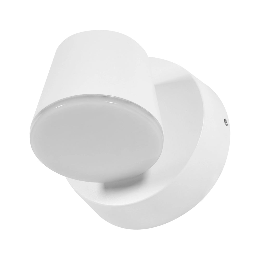 Set di 2 lampade LED da esterno da parete in metallo e alluminio, design moderno, colore bianco