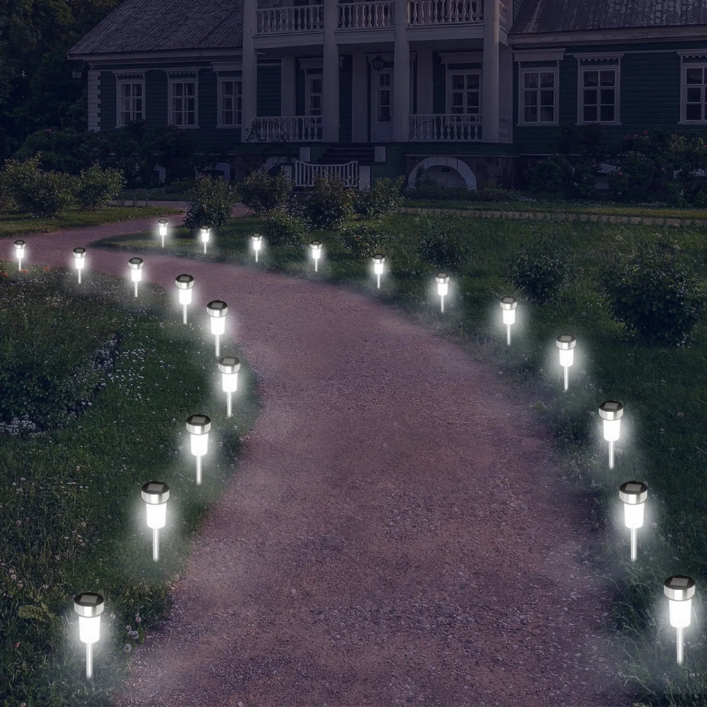 IDMarket - Set di 20 dissuasori solari da esterno LED, faretti da giardino per piantare