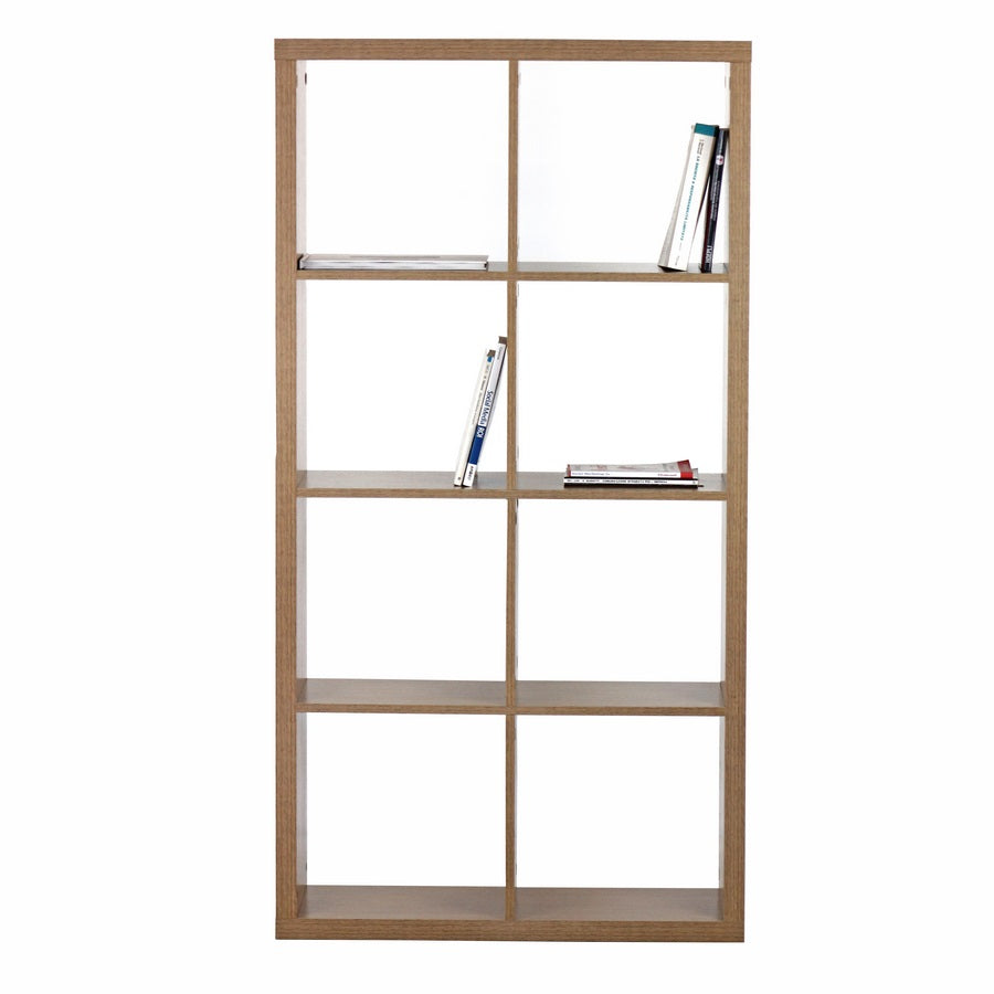 Libreria 8 Ripiani 77x147x30 cm in Legno MDF Effetto Rovere
