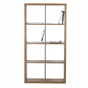 Libreria 8 Ripiani 77x147x30 cm in Legno MDF Effetto Rovere