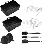Set di Accessori per Airfryer Completo - Adatto per Airfryer XXL SL400EU - AF300EU - AF400EU - AF140EU - AF500EU - Carta da forno - Contenitore - Rettangolare
