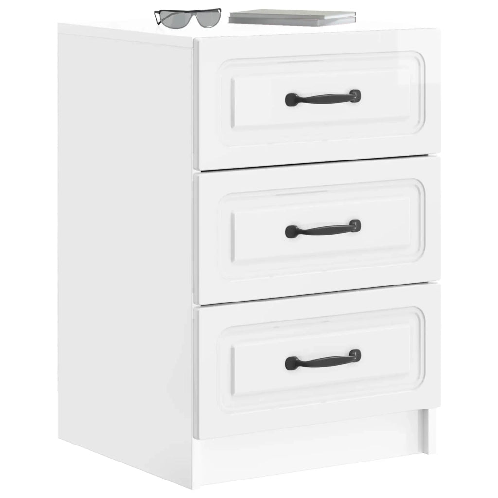Armadio da Notte con cassetto Bianco Lucido 43 x 41 x 63,5 cm
