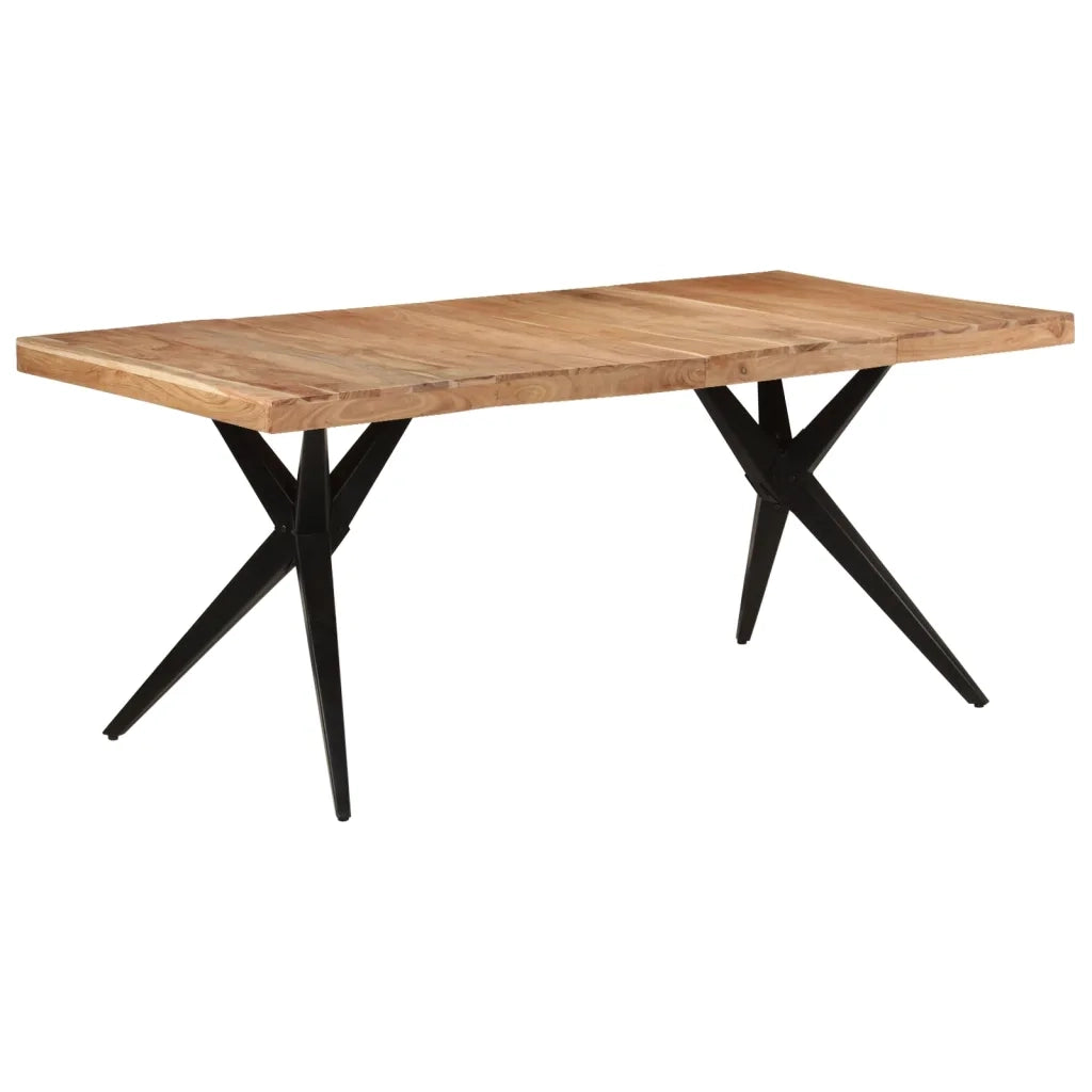 Tavolo da Pranzo | Tavolo da cucina Nero 180x90x77 cm in Legno Massello d'Acacia