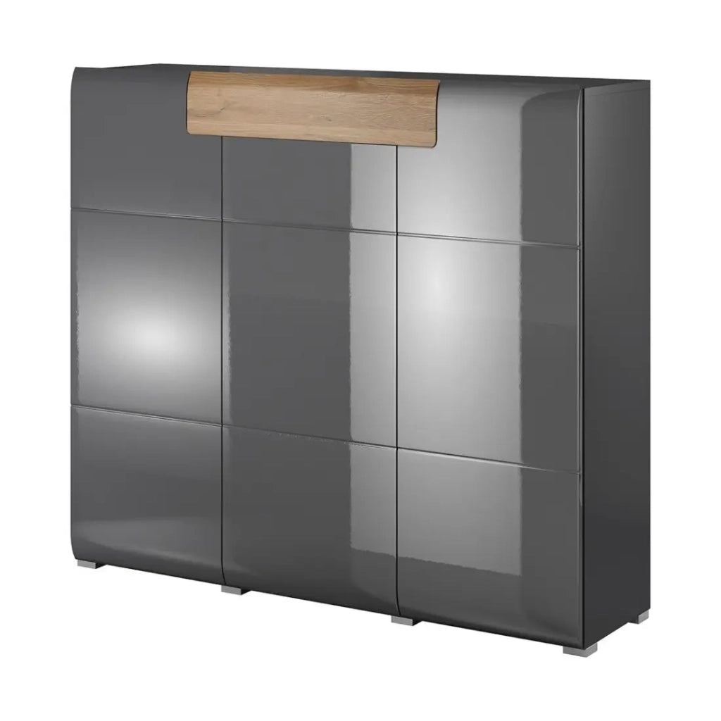 Buffet grande modello collezione OHIO. Color antracite e quercia. Stile design.