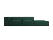 Cosmopolitan Design - Divano destro "Arendal" 4 posti in ciniglia con effetto a coste verde bottiglia 