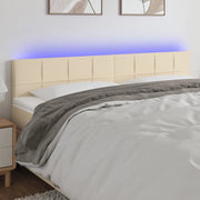 Testiera a LED-Testata con LED Crema 180x5x78/88 cm in Tessuto 401293