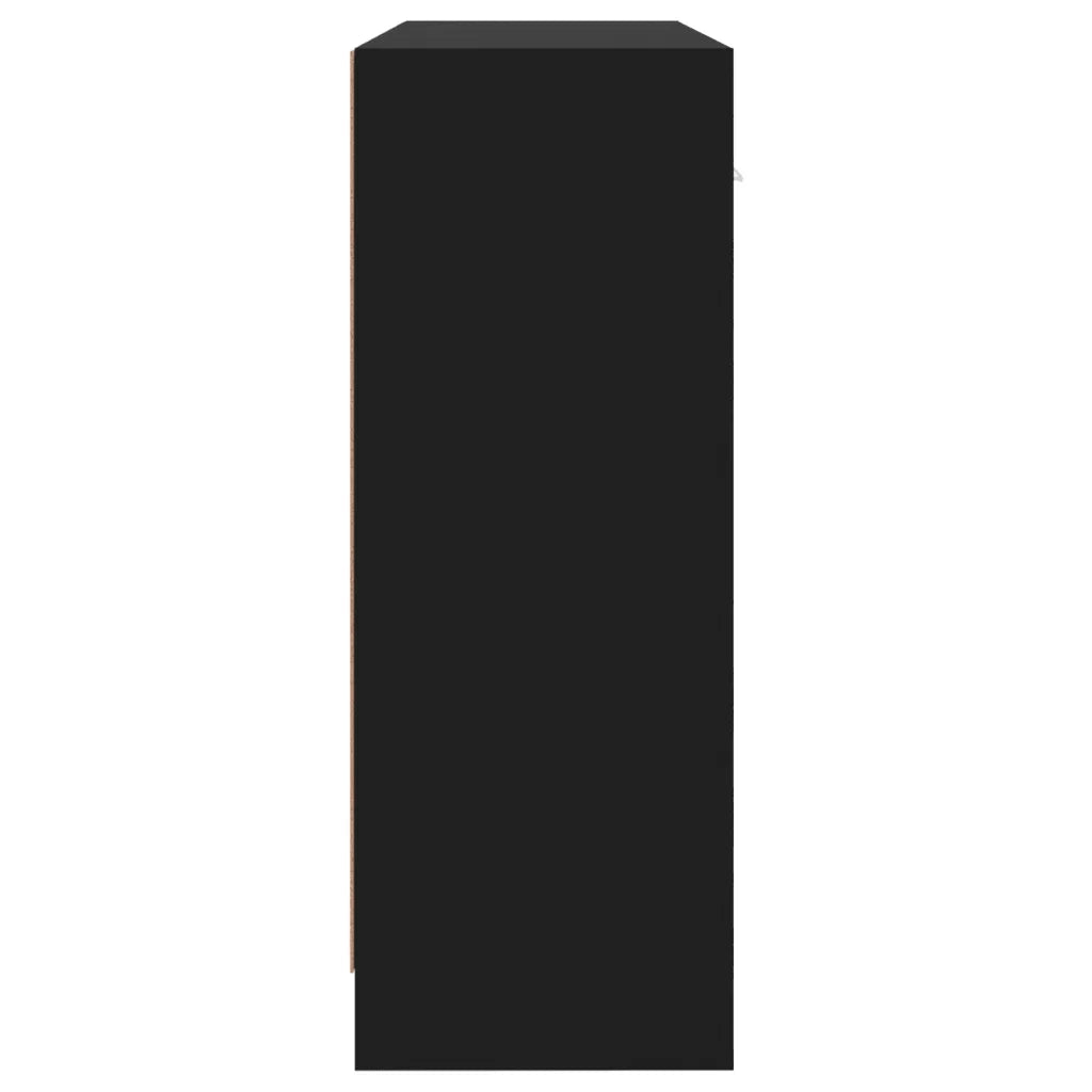 Credenza Nera 91x28x75 cm in Legno Multistrato 823009
