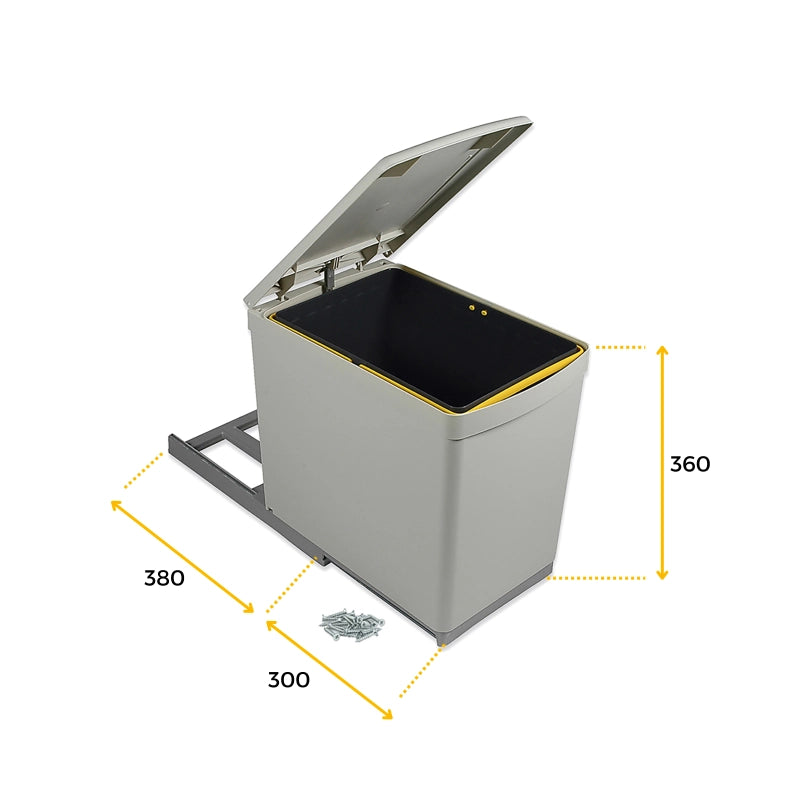 Sistema estraibile Harmony per mobili da cucina, Destra, Acciaio e Legno, Grigio antracite