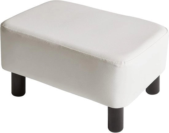 Sedia a Piedi Quadrata - Moderna e Comoda - 1 pezzo - Bianca - Pelle PU - 42 cm