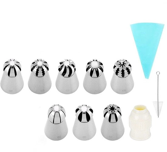 Set di Spugnetti in Silicone da 11 Stck - Spugnetti Reutilizzabili - Congiunzioni - Spazzola di Pulizia Inclusa - Ideali per la Decorazione di Torta/Cupcake