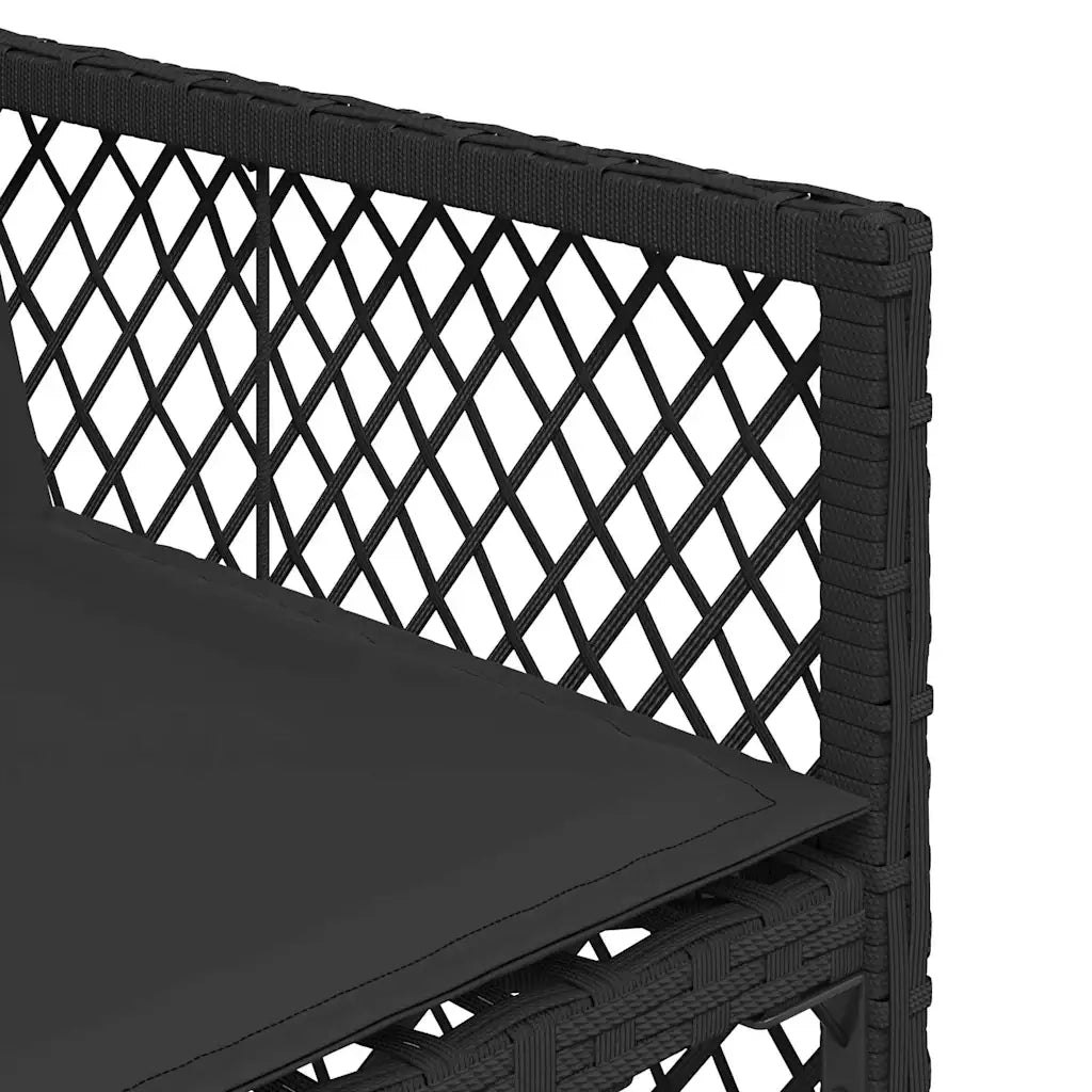 vidaXL Set da Pranzo da Giardino 11 pz con Cuscini in Polyrattan Nero
