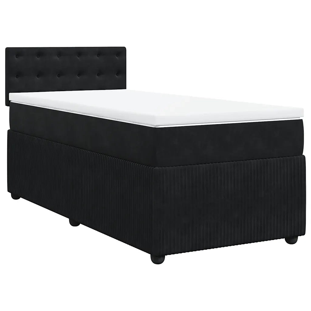 Giroletto a Molle con Materasso Nero 80x200 cm in Velluto 3289904