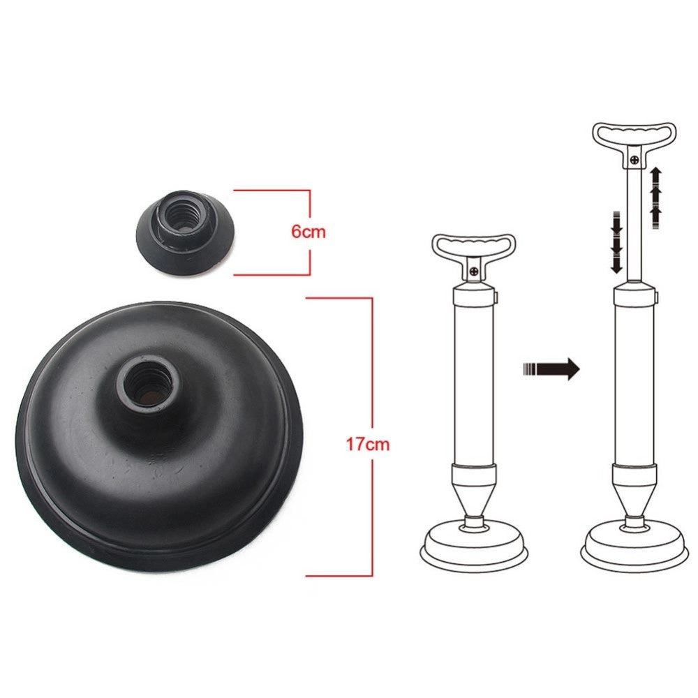 Trade Shop - Sturalavandino Scarichi E Wc A Pompa Manuale Sturatubi A Pressione Drain Buster -