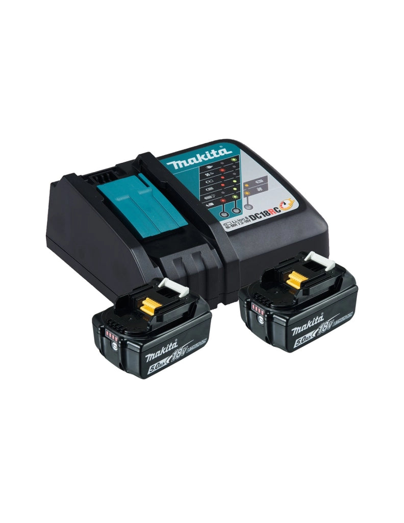 Kit Batterie Makita LXT 18V 2x5,0Ah con Caricatore Rapido DC18RC 197570-9