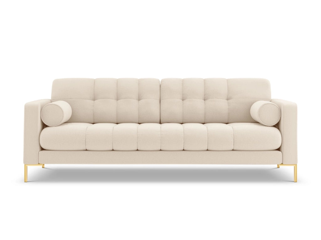 Cosmopolitan Design - Divano "Bali" 4 posti in tessuto strutturato beige chiaro 
