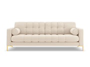 Cosmopolitan Design - Divano "Bali" 4 posti in tessuto strutturato beige chiaro 