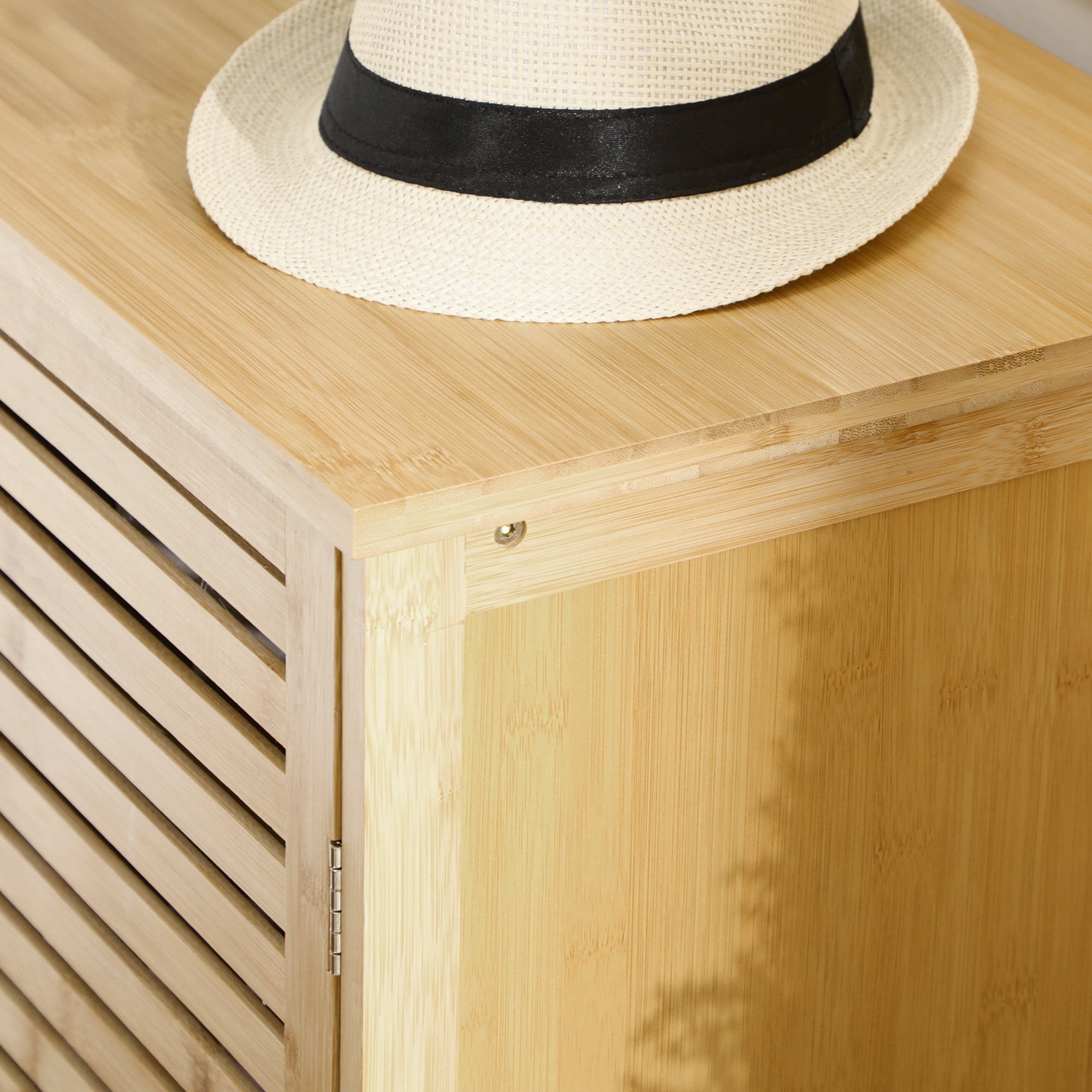 Mobile Scarpiera a 8 Ripiani su 3 Livelli con Maniglie 100x35x80 cm in Bambù