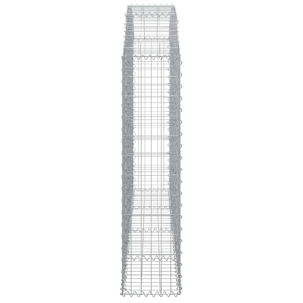 Gabbione recinto a gabbia muro di contenimento ad arco 200 x 30 x 120/140 cm ferro zincato argento 02_0039995
