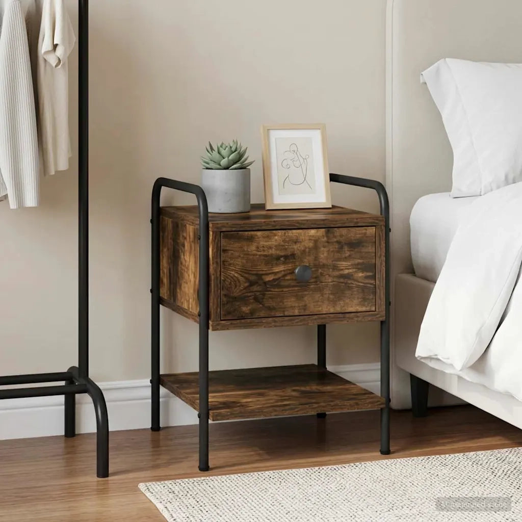 Armadio da Notte Rovere Fumo 35 x 36,5 x 47 cm 8007663