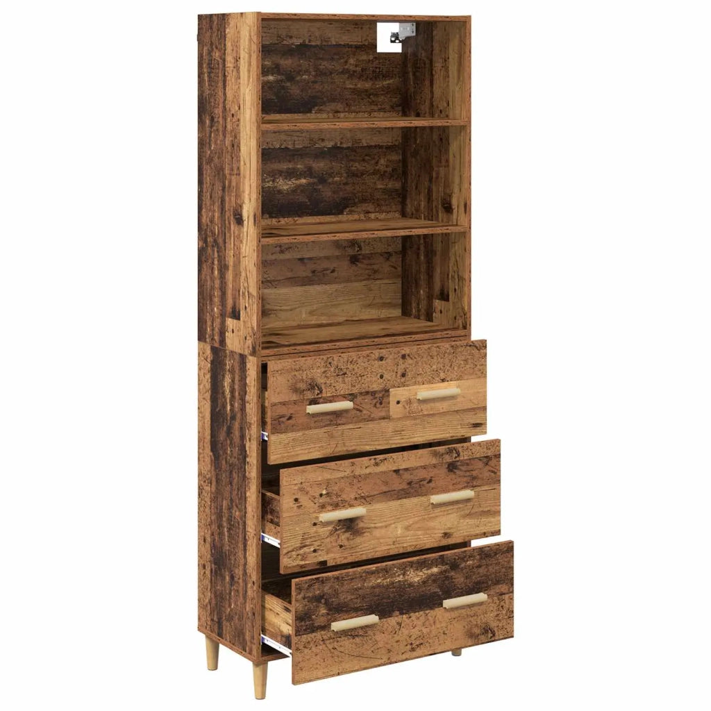 Credenza | Madia | Buffet da pranzo | Armadio da pranzo Legno vecchio 69,5 x 32,5 x 180 cm Legno multistrato