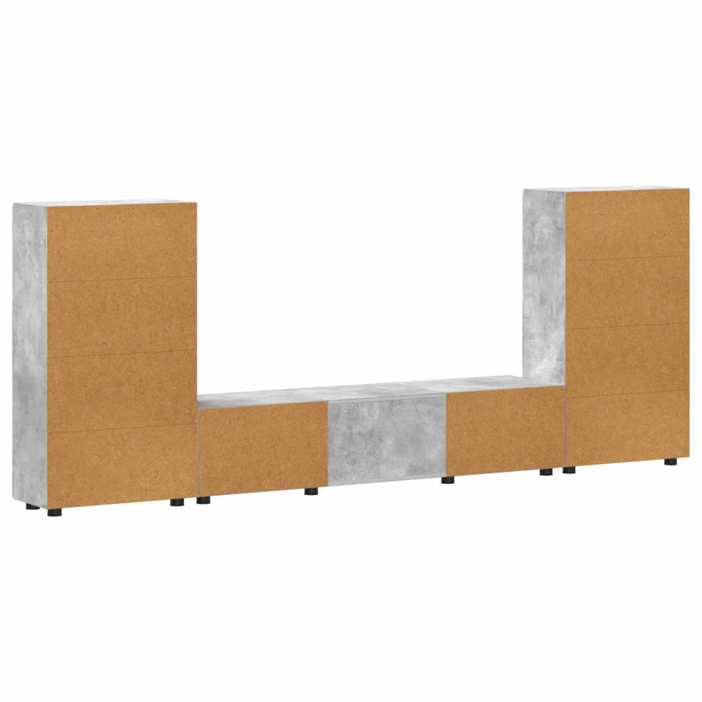 Set mobile TV FLORIN 3 pcs Grigio cemento Legno multistrato 3397937