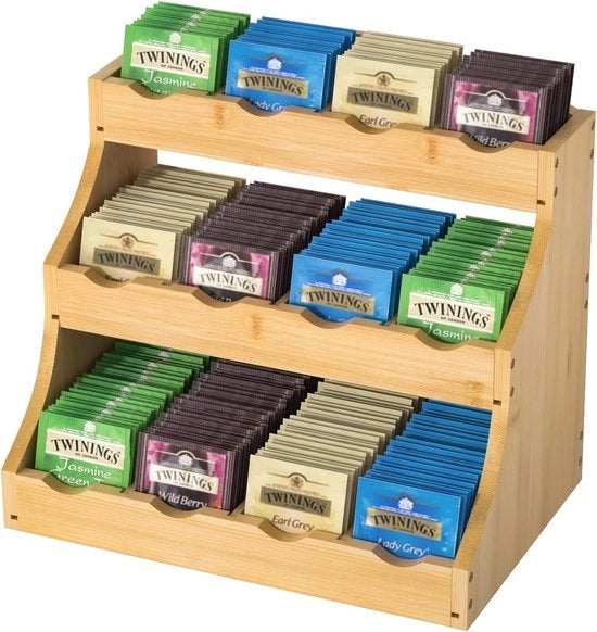 Organizzatore per tisane in bambù - 3 strati - materiale ecologico - soluzione di archiviazione