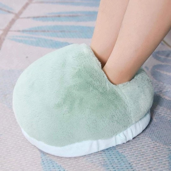 Voetwarmer Elettrico a USB - Riscaldatore per Piedi per Inverno - Riscaldamento per Ufficio - Calzature Plush - Temperatura 50 ℃ - 60 ℃ (Verde)