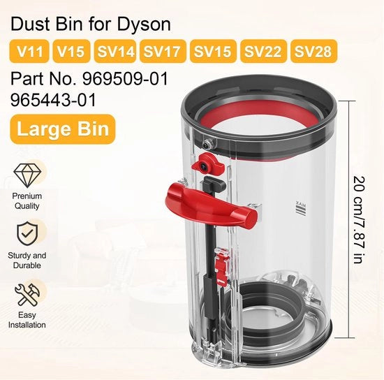 Reservatorio di polvere Adatto per Dyson V11 V15 SV14 SV15 SV22 SV17 Animal Absolute Total aspirapolveri