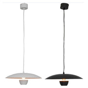 Trade Shop - Lampadario Led A Sospensione Moderno 11w 880lm Bianco Nero Luce Calda Ip20 Lp-64 -