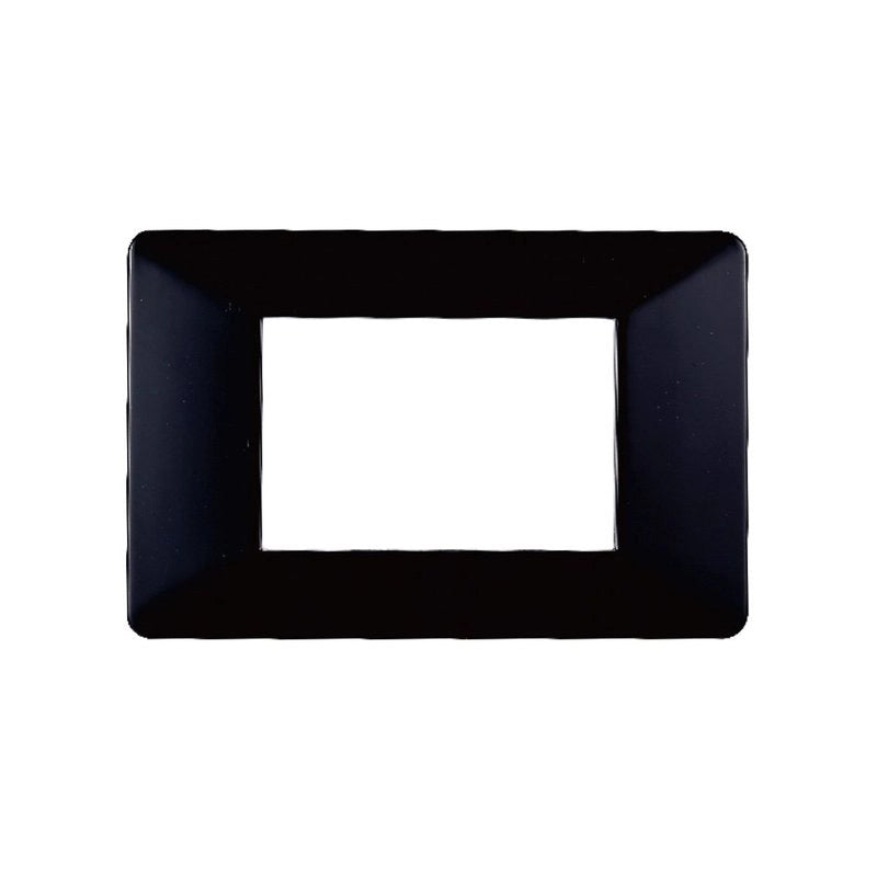 Placca Plastica Serie Starlight 3P Colore Nero Compatibile Con Vimar Plana