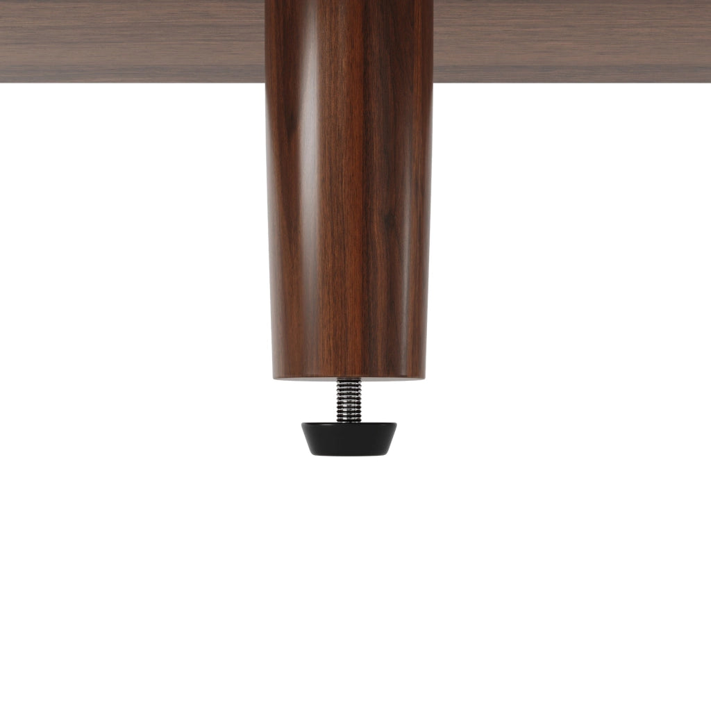 Credenza 140x40.5x174.5 cm con ante scorrevoli in vetro; 3 cassetti; MDF e metallo noce