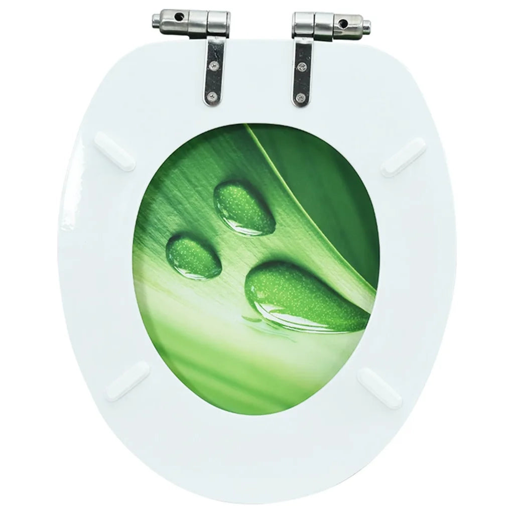 Tavoletta WC Coperchio Chiusura Morbida MDF Verde Goccia Acqua cod mxl 41870