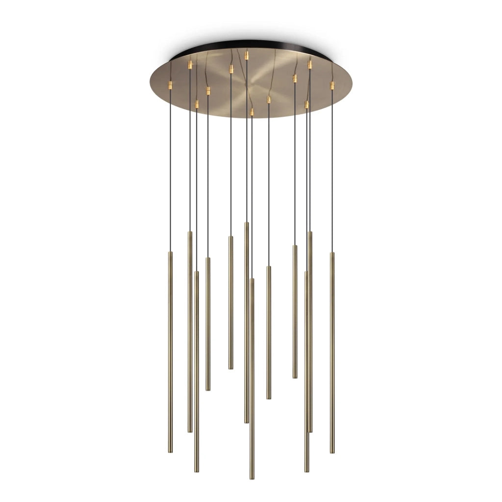 Lampada Da Terra Look 12 Luci Led Integrato Ottone