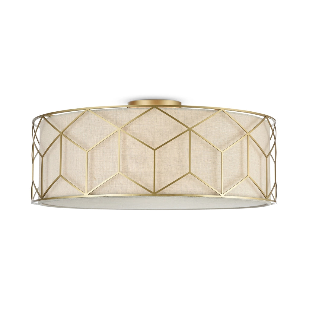 Maytoni Plafoniera contemporanea Messina 5 luci E27 oro metallo diffusore lino PVC